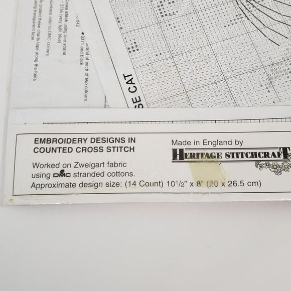 New Sealed John Stubbs Counted Cross Stitch Chart Only Burmese Cat Kitten - Picture 3 of 5